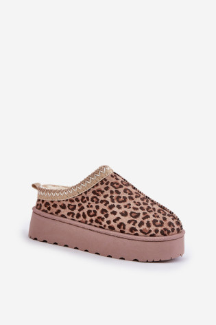 Moteriški sniego batai su platforma, izoliuoti leopardo kailiu, rudi, Remenia 2