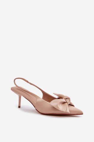 Eco Leather Beige Emirenna aukštakulniai su lankeliu 2