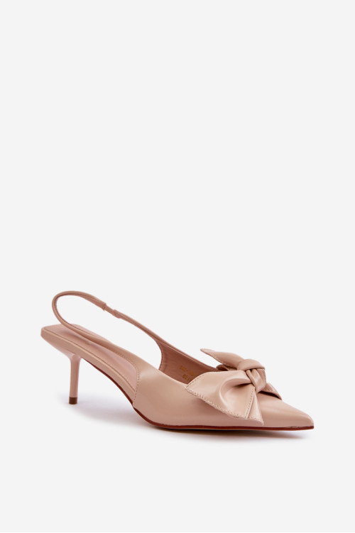 Eco Leather Beige Emirenna aukštakulniai su lankeliu