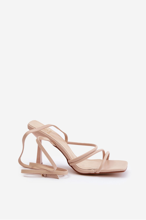 Stilingi aukštakulniai sandalai su petnešėlėmis Beige Saredi