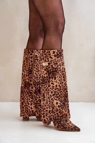 Moteriški batai virš kelių, Leopard Brown, Portora