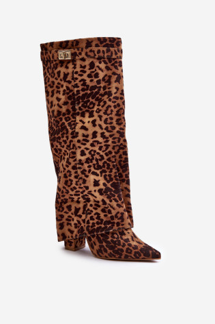 Moteriški batai virš kelių, Leopard Brown, Portora 2
