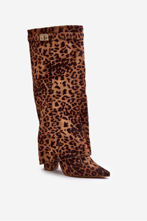 Moteriški batai virš kelių, Leopard Brown, Portora