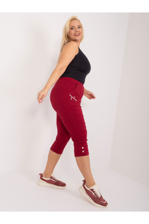 Plus size bordo kelnės 2