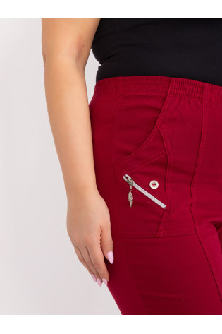 Plus size bordo kelnės 5