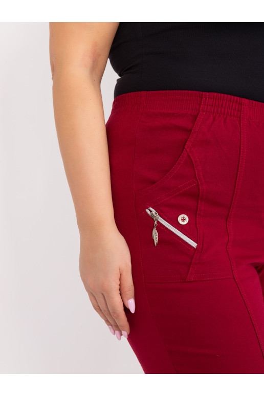 Plus size bordo kelnės 5