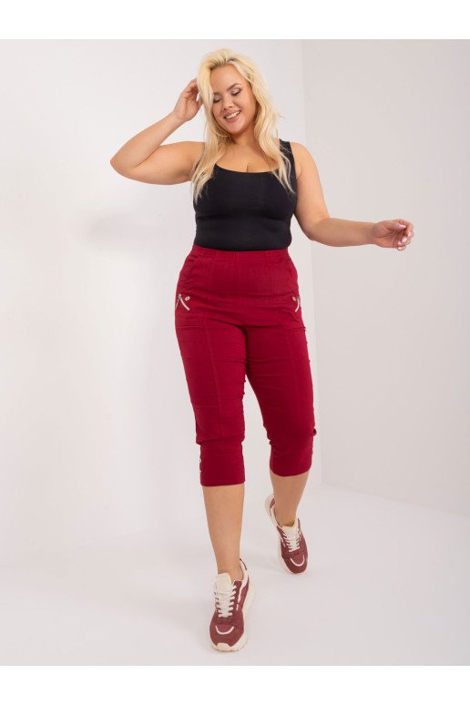 Plus size bordo kelnės