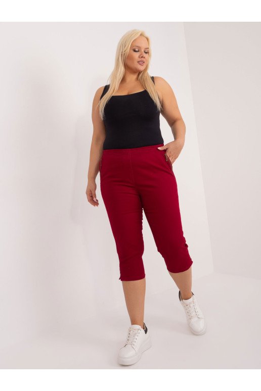 Plus size bordo kelnės moterims