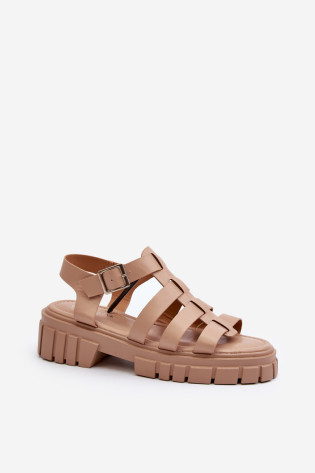 Romėniški sandalai moterims Beige Rosarose