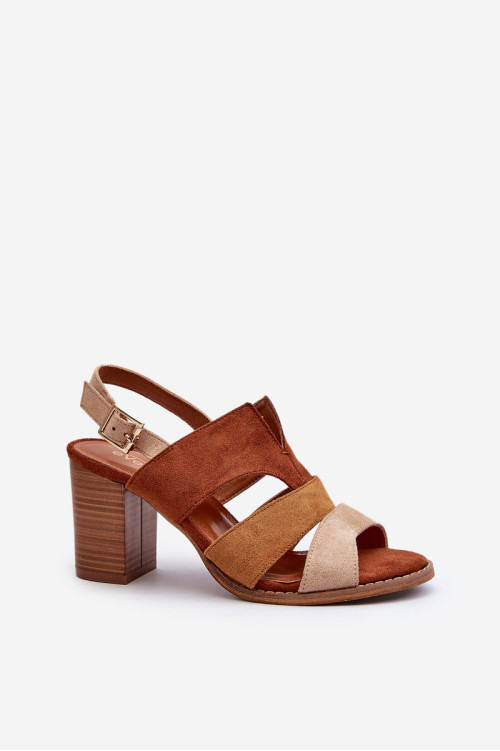 Moteriški basutės Eco Suede aukštakulniai rudi Qutima