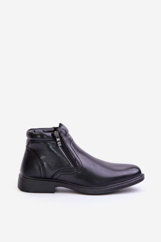 Vyriški kulkšnies batai su izoliacija Eco Leather Black Lilari