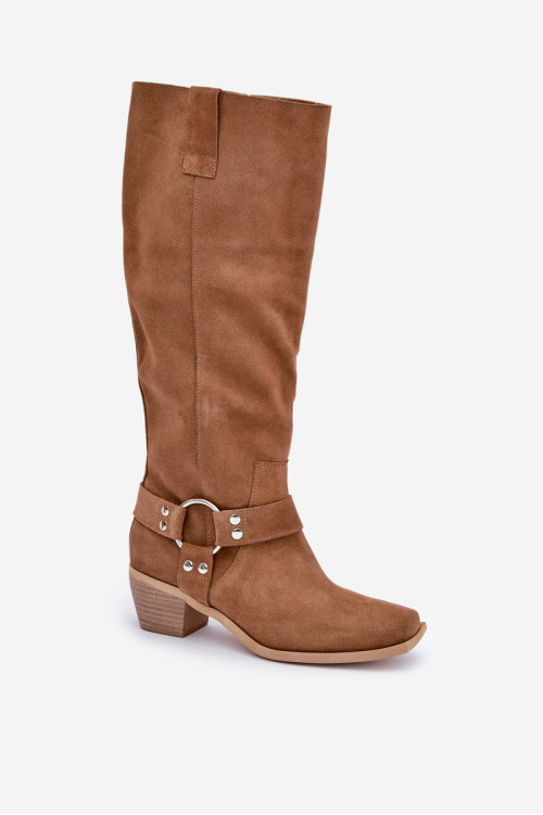 Zazoo 3444/ O Camel Suede žemakulniai batai virš kelių