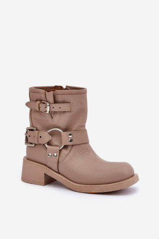 Moteriški odiniai aulinukai žemakulniai su petnešėlėmis Zazoo 3644 Beige 2
