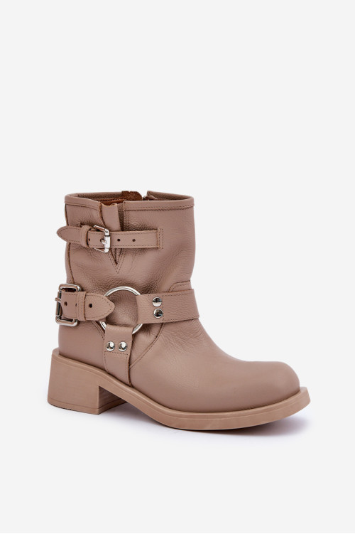 Moteriški odiniai aulinukai žemakulniai su petnešėlėmis Zazoo 3644 Beige