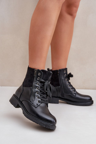 Izoliuoti plokšti kulkšnies batai Eco Leather Black Naoise