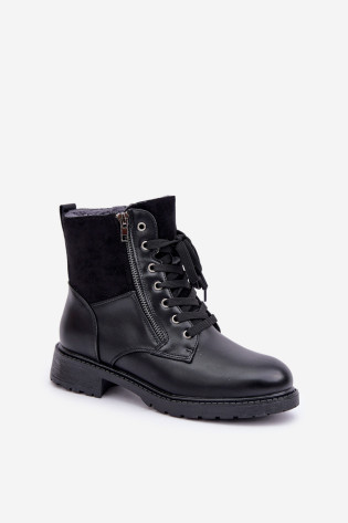 Izoliuoti plokšti kulkšnies batai Eco Leather Black Naoise 2