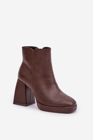 Aukštakulniai aulinukai Aukštakulniai aulinukai Eco Leather Tamsiai ruda Selarae 2