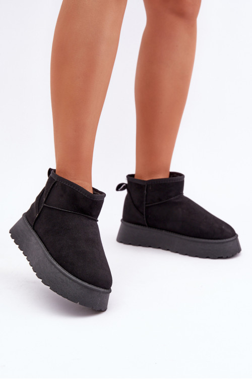 Platforminiai sniego batai, pagaminti iš Eco Suede Black Vlivana