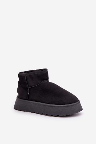 Platforminiai sniego batai, pagaminti iš Eco Suede Black Vlivana 2