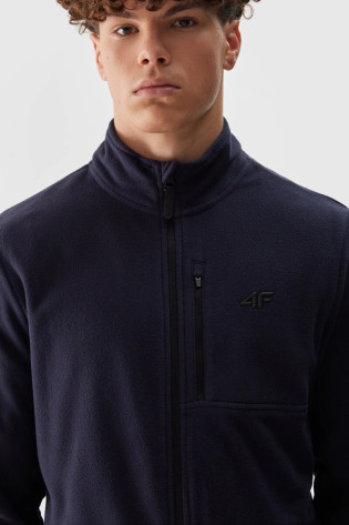 Fleece 4F vyriška nuolatinė apykakle, įprasta 4FAW23TFLEM122-30S Navy
