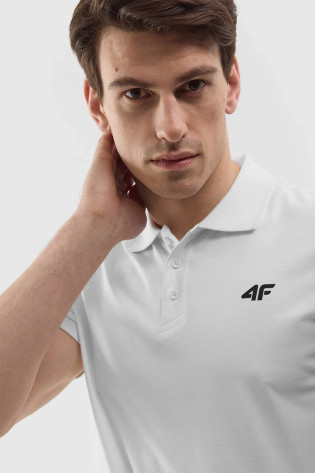 Įprasti vyriški polo marškinėliai su logotipu 4F 4FWMM00TPTSM316-10S balti