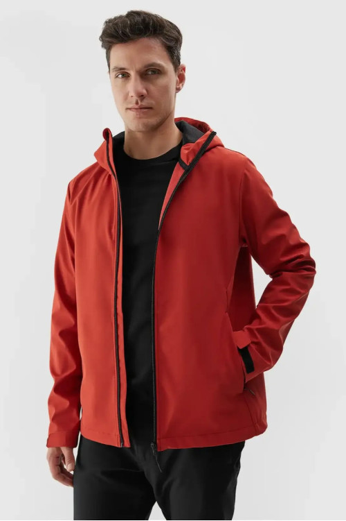 Vyriška „Softshell“ striukė su gobtuvu 4F 4FWAW24TSOFM283-61S Raudona