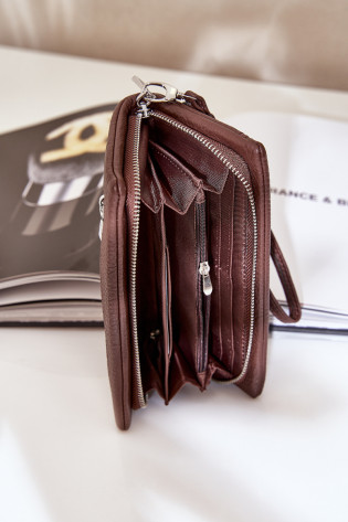 Didelė moteriška piniginė su įspaudu Eco Leather Chocolate Martiel 2