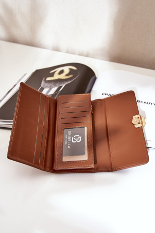 Eco Leather Smooth Moteriška piniginė Ruda Erolia 2