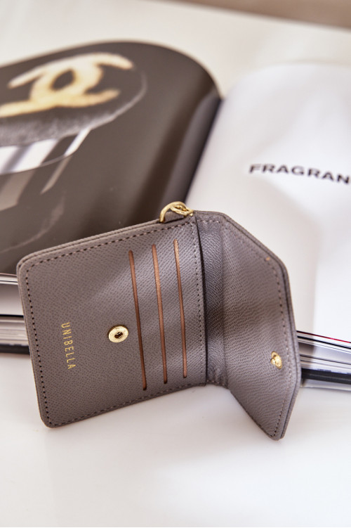 Kortelės dėklas su auksiniu raktų pakabuku Eco Leather Grey Iritinme