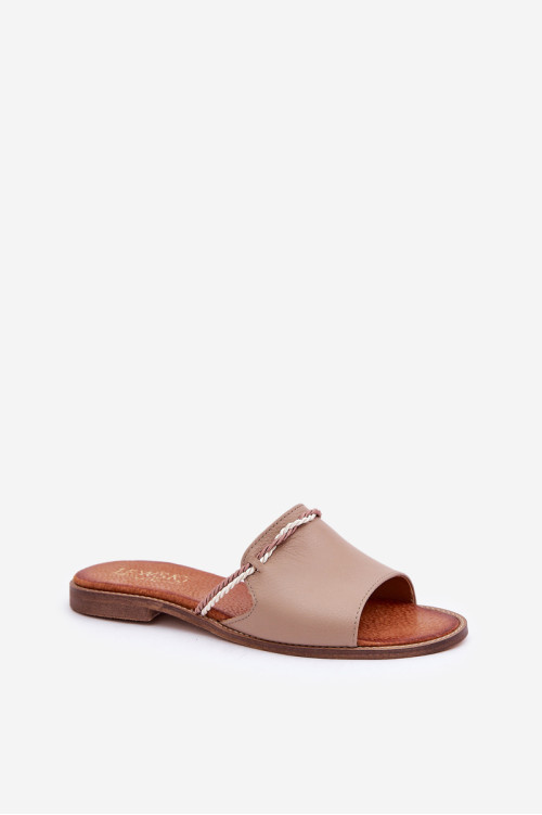 Odiniai Flip-Flops Lewski batai 3047 Tamsiai smėlio spalvos