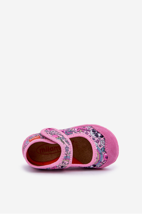 Milami vaikiškos Velcro šlepetės su Pandas Pink Esnia