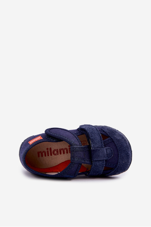 Milami vaikiškos Velcro šlepetės tamsiai mėlynos spalvos Reathiana