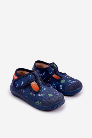 Milami vaikiškos šlepetės Elastinės Velcro Tamsiai mėlynos spalvos Ambette 2