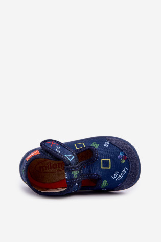 Milami vaikiškos šlepetės Elastinės Velcro Tamsiai mėlynos spalvos Ambette
