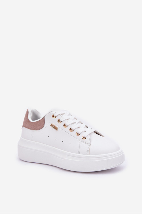 Moteriški sportbačiai ant platformos Eco Leather White Lelandine