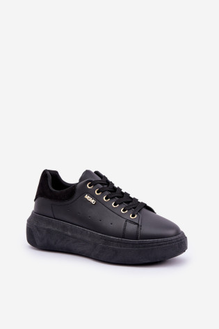 Moteriški sportbačiai ant platformos Eco Leather Black Lelandine