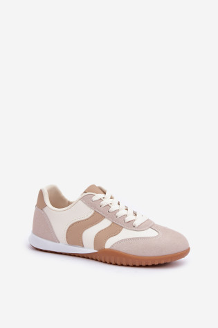 Klasikiniai moteriški sportbačiai iš Eco Leather Beige Maretina 2
