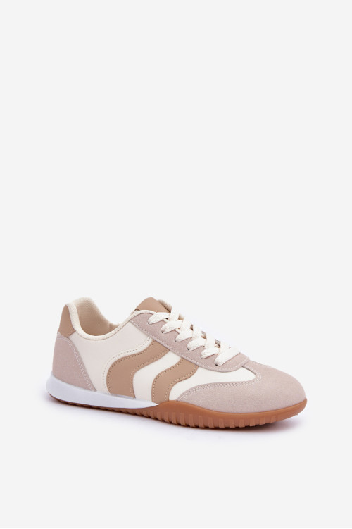 Klasikiniai moteriški sportbačiai iš Eco Leather Beige Maretina