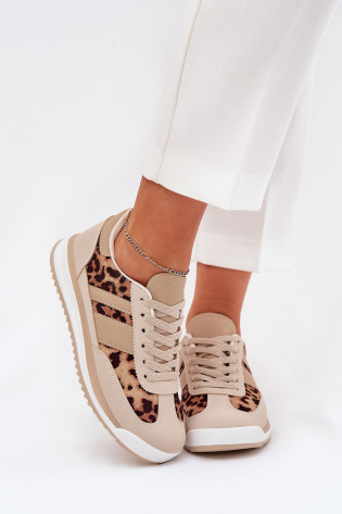 Sportiniai batai Sportiniai bateliai Moteriški Leopard Beige-Brown Galabis
