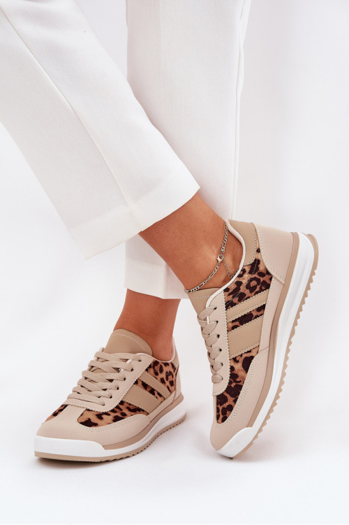 Sportiniai batai Sportiniai bateliai Moteriški Leopard Beige-Brown Galabis