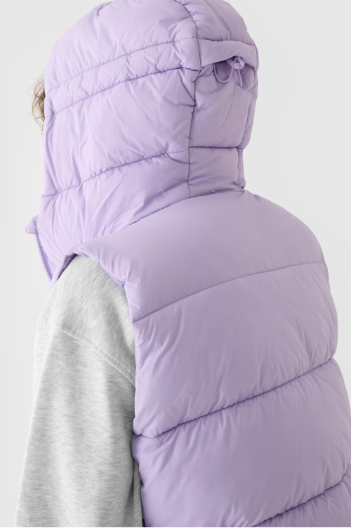 Pūkinė liemenė su gobtuvu 4F violetinė 3