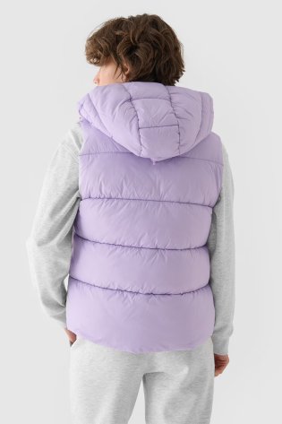 Pūkinė liemenė su gobtuvu 4F violetinė 2