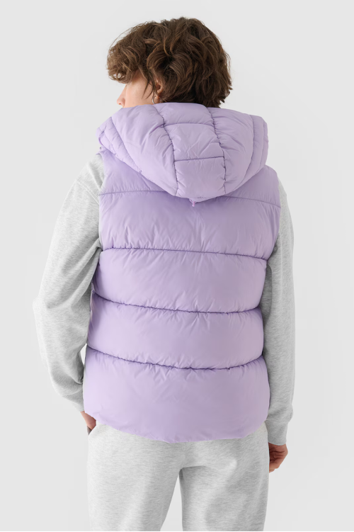 Pūkinė liemenė su gobtuvu 4F violetinė 2
