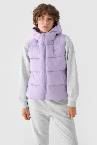 Pūkinė liemenė su gobtuvu 4F violetinė