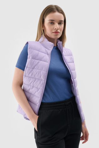 Pūkinė liemenė su aukšta apykakle 4F violetinė