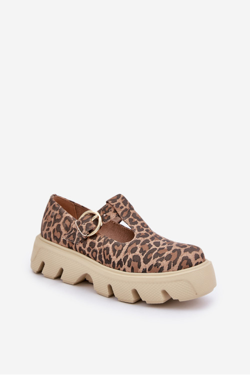 Zomšiniai sagtys žemi batai Leopard Zazoo 20183 ruda