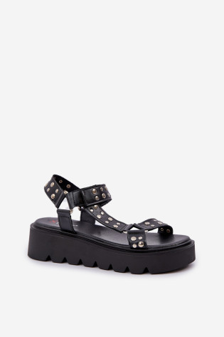 Pagražintos platformos sandalai Black Tatellia