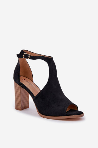 Aukštakulniai sandalai, pagaminti iš Eco Suede Black Lanadriena 2