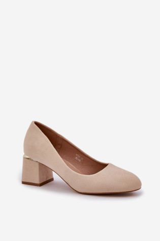 Eco Suede Pompos su kulnu Beige Veniffia 2
