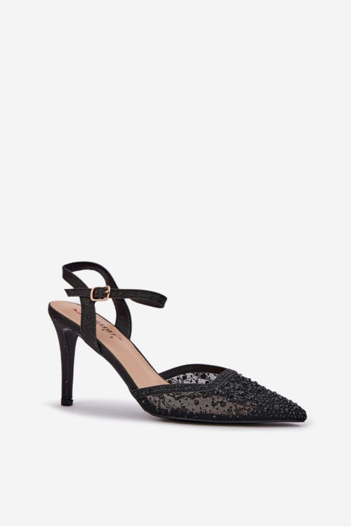 Dekoruoti Open Toe Pumps Black Nanadra